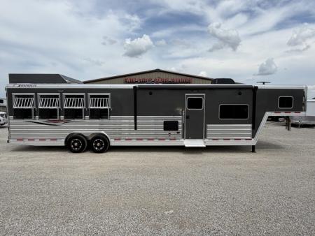 New 2026 Featherlite 4 Horse 15' Living Quarters Gooseneck Horse Trailer