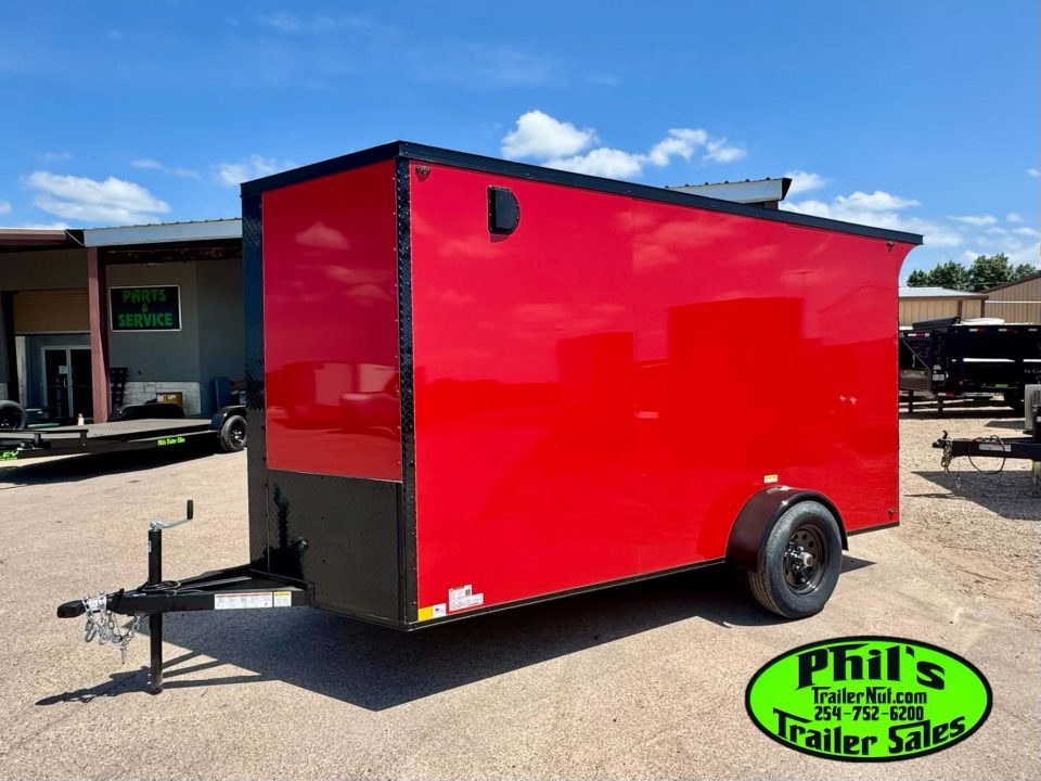 New 2026 6X12 ENCLOSED TRAILER Cargo / Enclosed Trailer REAR WING & SCREWLESS .080 EXTERIOR!