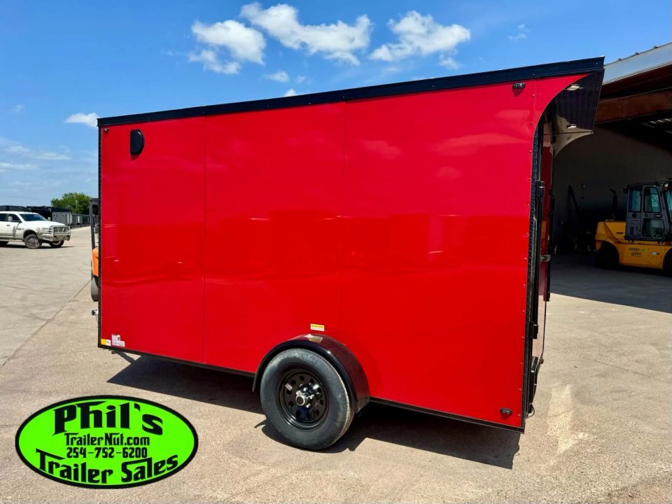 New 2026 6X12 ENCLOSED TRAILER Cargo / Enclosed Trailer REAR WING & SCREWLESS .080 EXTERIOR!