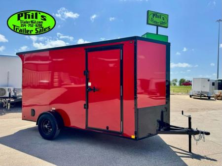 New 2026 6X12 ENCLOSED TRAILER Cargo / Enclosed Trailer REAR WING & SCREWLESS .080 EXTERIOR!