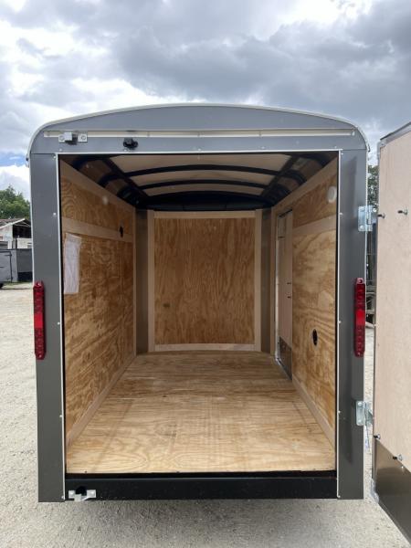 New 2026 Homesteader Trailer / Challenger Series / 5x8 / 5'7" Interior Height / Single Swing Rear Door / 32" Side Door / 24" Stoneguard / .030 Charcoal Gray Aluminum