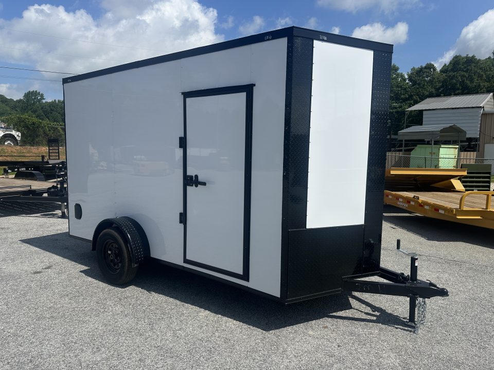 New 2026 6X12 SINGLE AXLE ENCLOSED TRAILER WITH BLACKOUT PACKAGE AND 7' ROOF