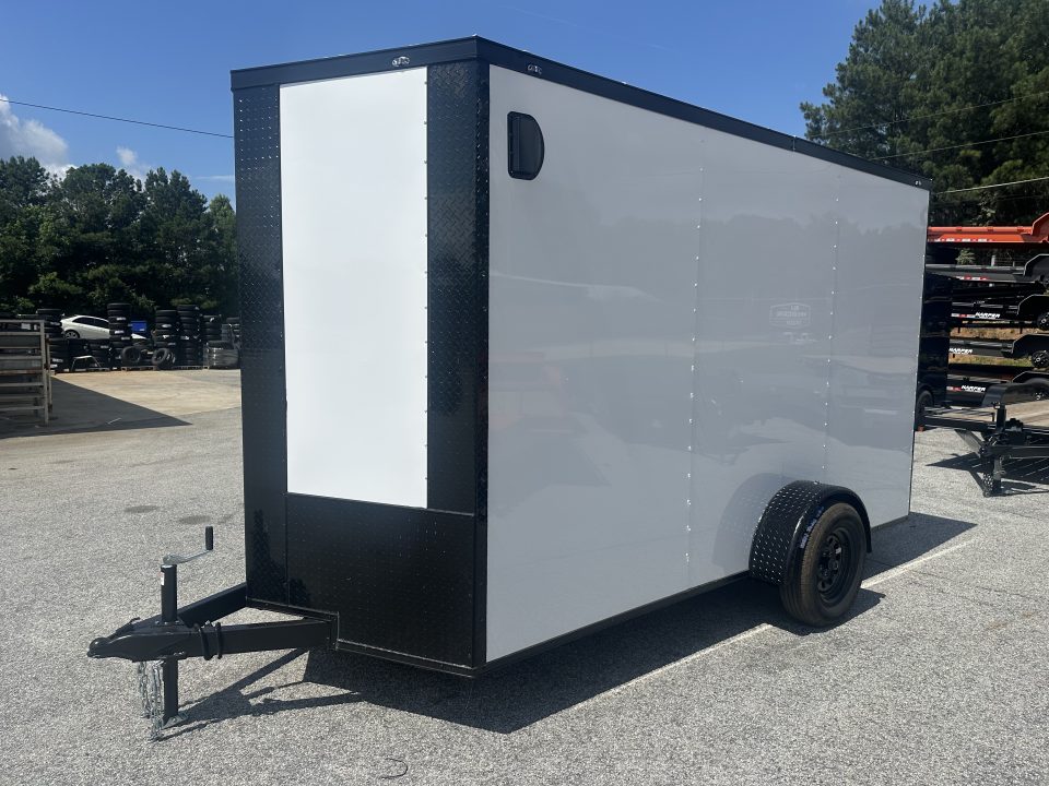 New 2026 6X12 SINGLE AXLE ENCLOSED TRAILER WITH BLACKOUT PACKAGE AND 7' ROOF