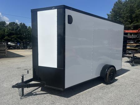New 2026 6X12 SINGLE AXLE ENCLOSED TRAILER WITH BLACKOUT PACKAGE AND 7' ROOF
