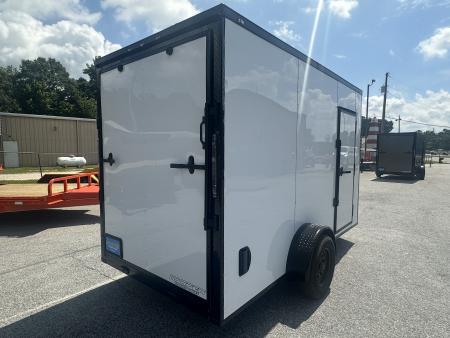 New 2026 6X12 SINGLE AXLE ENCLOSED TRAILER WITH BLACKOUT PACKAGE AND 7' ROOF