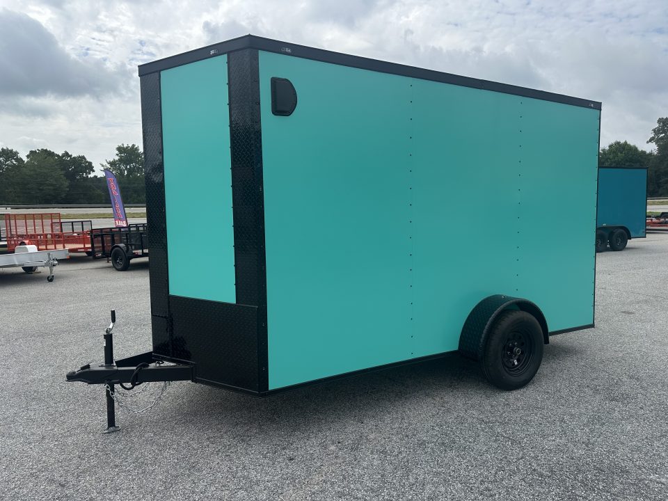 New 2026 6X12 SINGLE AXLE ENCLOSED TRAILER WITH BLACKOUT PACKAGE AND 7' ROOF