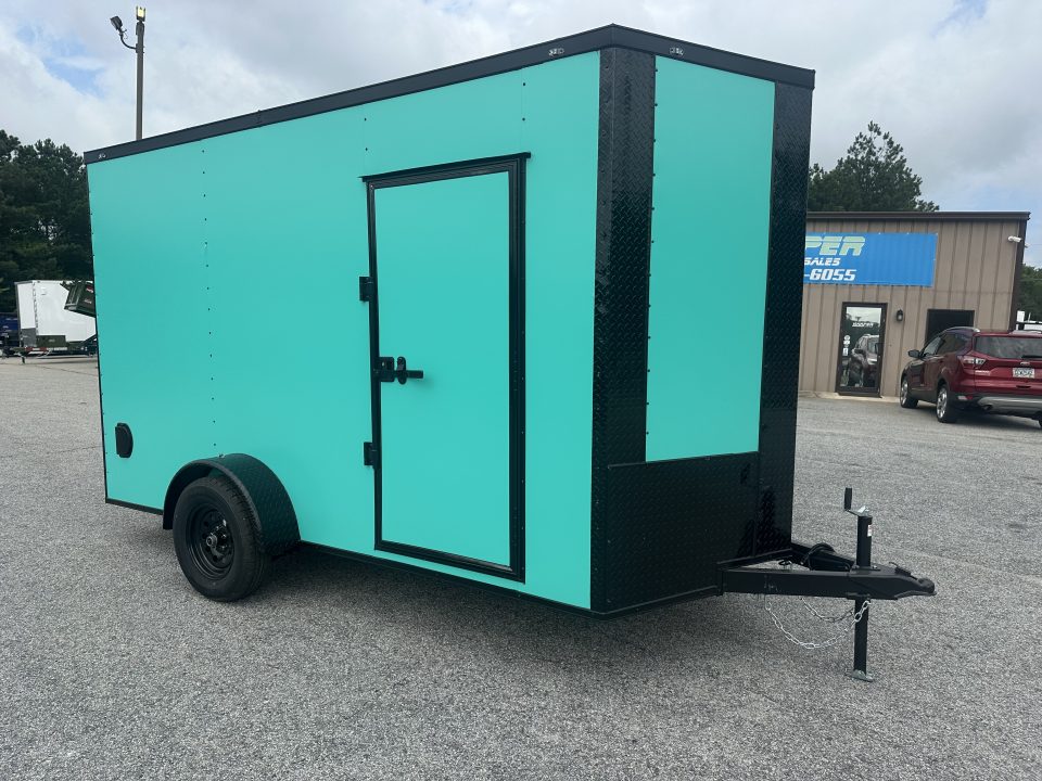 New 2026 6X12 SINGLE AXLE ENCLOSED TRAILER WITH BLACKOUT PACKAGE AND 7' ROOF