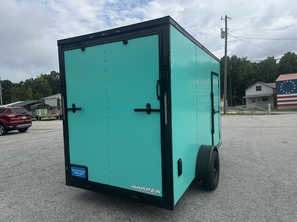 New 2026 6X12 SINGLE AXLE ENCLOSED TRAILER WITH BLACKOUT PACKAGE AND 7' ROOF