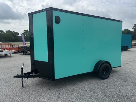 New 2026 6X12 SINGLE AXLE ENCLOSED TRAILER WITH BLACKOUT PACKAGE AND 7' ROOF