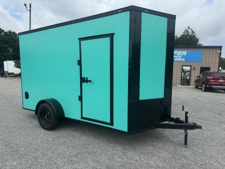 New 2026 6X12 SINGLE AXLE ENCLOSED TRAILER WITH BLACKOUT PACKAGE AND 7' ROOF