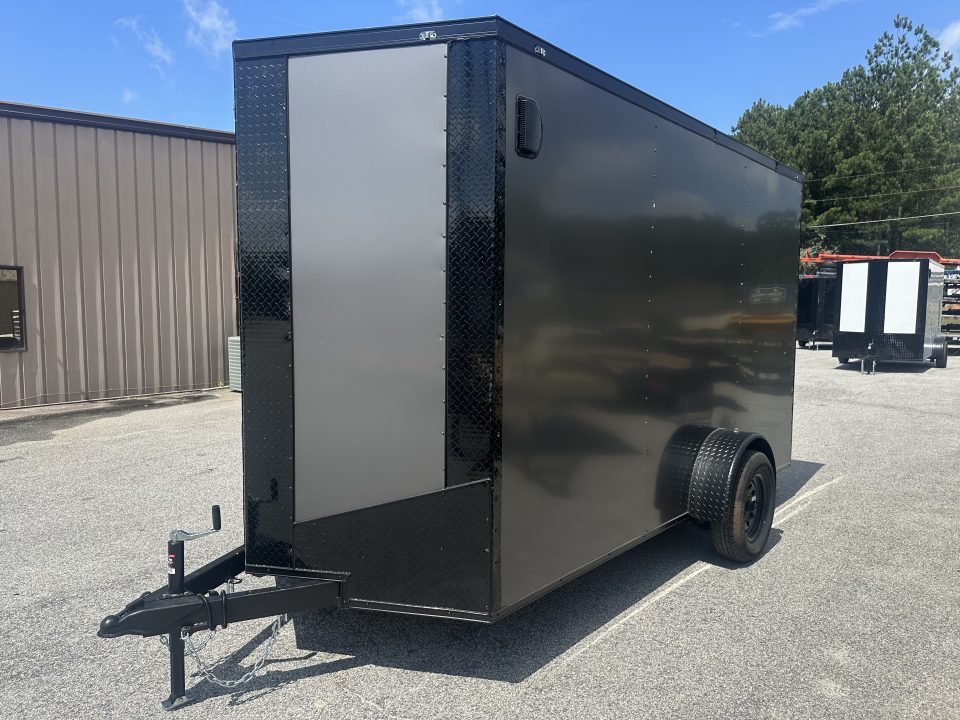 New 2026 6X12 SINGLE AXLE ENCLOSED TRAILER WITH BLACKOUT PACKAGE AND 7' ROOF