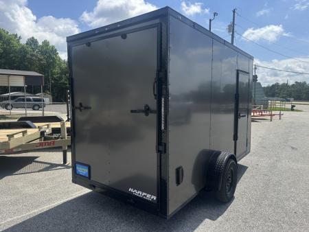 New 2026 6X12 SINGLE AXLE ENCLOSED TRAILER WITH BLACKOUT PACKAGE AND 7' ROOF