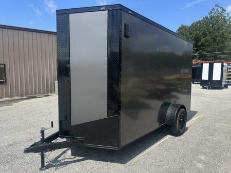 New 2026 6X12 SINGLE AXLE ENCLOSED TRAILER WITH BLACKOUT PACKAGE AND 7' ROOF