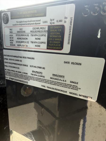 New #503332 2027 BOSS TRAILERS 880 GALLON MULTI TANK FUEL TRAILER 14K