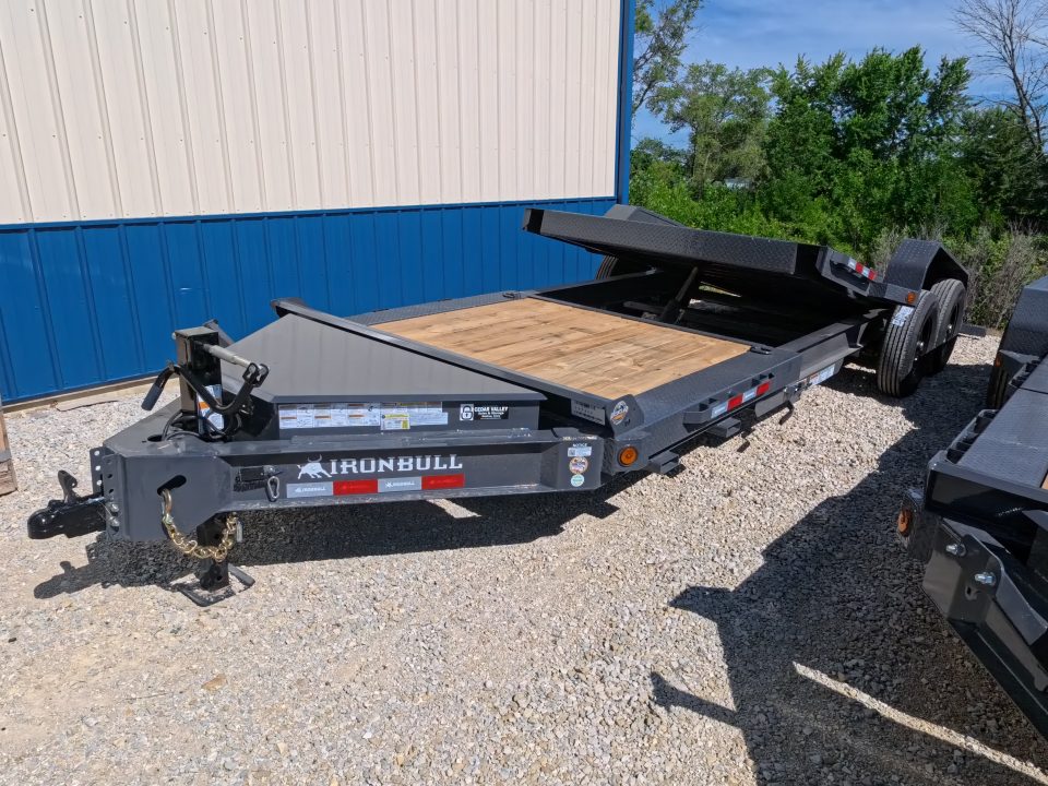 New 2027 Iron Bull 83 x 22 (16+6) TWB Tilt Equipment Trailer w/2 ) 7K Torsion Axles, Electric Brakes, Fork Holders and 10 Ply Tires