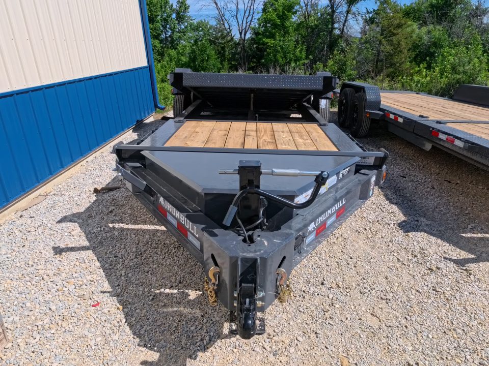 New 2027 Iron Bull 83 x 22 (16+6) TWB Tilt Equipment Trailer w/2 ) 7K Torsion Axles, Electric Brakes, Fork Holders and 10 Ply Tires
