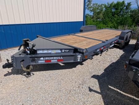 New 2027 Iron Bull 83 x 22 (16+6) TWB Tilt Equipment Trailer w/2 ) 7K Torsion Axles, Electric Brakes, Fork Holders and 10 Ply Tires