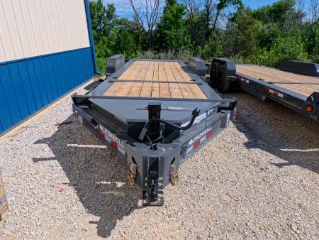 New 2027 Iron Bull 83 x 22 (16+6) TWB Tilt Equipment Trailer w/2 ) 7K Torsion Axles, Electric Brakes, Fork Holders and 10 Ply Tires