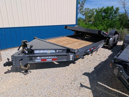 New 2027 Iron Bull 83 x 22 (16+6) TWB Tilt Equipment Trailer w/2 ) 7K Torsion Axles, Electric Brakes, Fork Holders and 10 Ply Tires