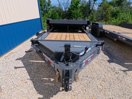 New 2027 Iron Bull 83 x 22 (16+6) TWB Tilt Equipment Trailer w/2 ) 7K Torsion Axles, Electric Brakes, Fork Holders and 10 Ply Tires
