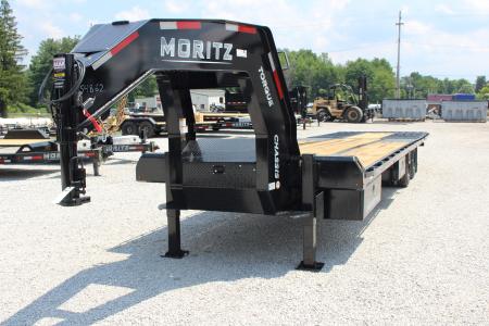 New 2026 Moritz FDGH Hydraulic Tail 34' GOOSENECK Deckover Flatbed Trailer- 25900# GVW