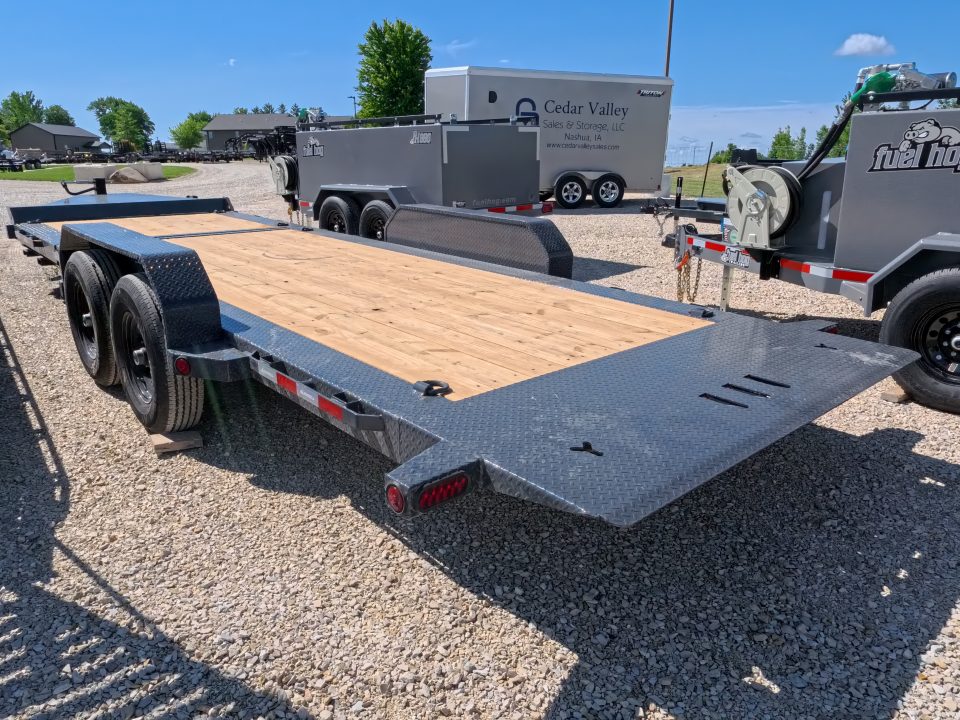 New 2027 Iron Bull 83 x 22 (16+6) TWB Tilt Equipment Trailer, 2) 7K Torsion Axles, Elec. Brakes, Fork Holders and 10 Ply Tires