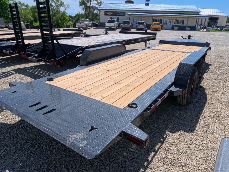 New 2027 Iron Bull 83 x 22 (16+6) TWB Tilt Equipment Trailer, 2) 7K Torsion Axles, Elec. Brakes, Fork Holders and 10 Ply Tires