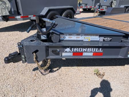 New 2027 Iron Bull 83 x 22 (16+6) TWB Tilt Equipment Trailer, 2) 7K Torsion Axles, Elec. Brakes, Fork Holders and 10 Ply Tires