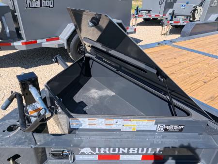 New 2027 Iron Bull 83 x 22 (16+6) TWB Tilt Equipment Trailer, 2) 7K Torsion Axles, Elec. Brakes, Fork Holders and 10 Ply Tires