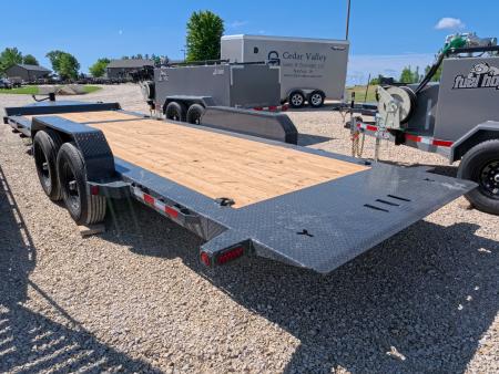 New 2027 Iron Bull 83 x 22 (16+6) TWB Tilt Equipment Trailer, 2) 7K Torsion Axles, Elec. Brakes, Fork Holders and 10 Ply Tires