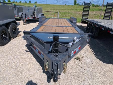 New 2027 Iron Bull 83 x 22 (16+6) TWB Tilt Equipment Trailer, 2) 7K Torsion Axles, Elec. Brakes, Fork Holders and 10 Ply Tires