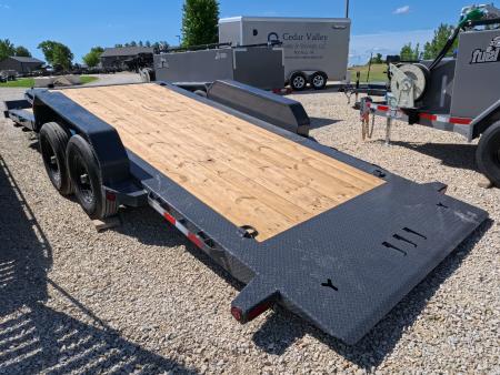 New 2027 Iron Bull 83 x 22 (16+6) TWB Tilt Equipment Trailer, 2) 7K Torsion Axles, Elec. Brakes, Fork Holders and 10 Ply Tires