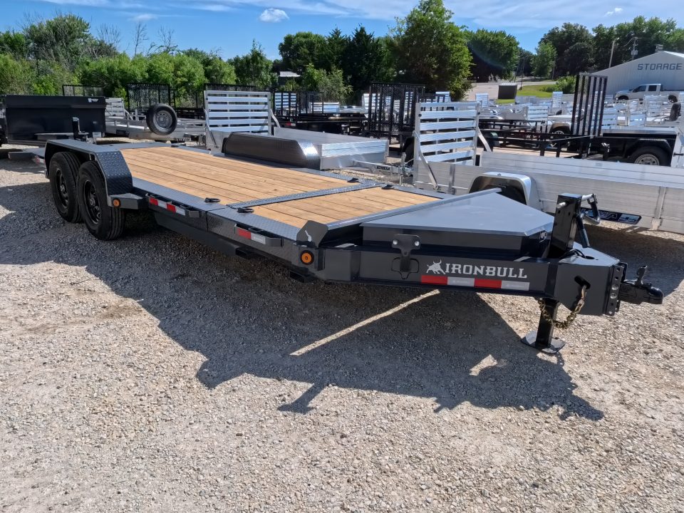 New 2027 Iron Bull 83 x 20 TWB (16 +4) Tilt Trailer 14K GVWR -2)7K Torsion Axles, Electric Brakes, Fork Holders, 10 Ply Tires