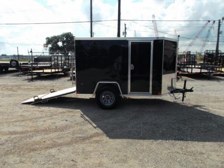 New 2026 Covered Wagon Trailers 5x8 Cargo Trailer / Enclosed Trailer / Ramp / Side Door / .030 Black / Bed Lined Tongue and Frame