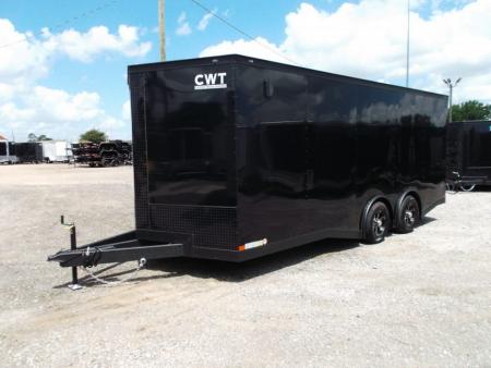 New 2026 Covered Wagon Trailers 8.5x20 Cargo / Enclosed Trailer / Car Hauler / 7ft Interior / 5200# Split Torsion Axles / 48  RV Side Door / 60  Triple Tube Tongue / .080 Black Poly Semi Screwless Exterior / Extra Wide Ramp / Mags / Black Out Package