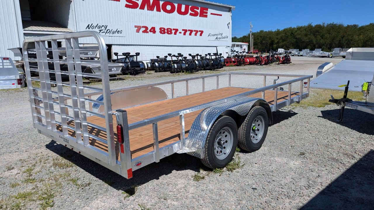 New 2027 Legend 7x16 Open Deluxe Aluminum Utility Trailer w/ Reinforced Gate!