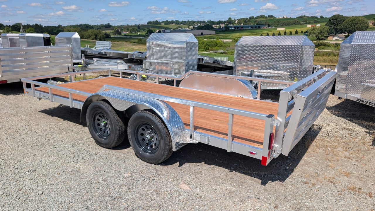 New 2027 Legend 7x16 Open Deluxe Utility Trailer w/ Bi-Fold Gate