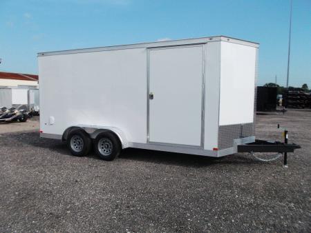 New 2026 Covered Wagon Trailers 7x14 Cargo Trailer / Enclosed Trailer / 7ft Interior / Extra Wide Ramp / 48  RV Door / .080 Poly Core White Skin