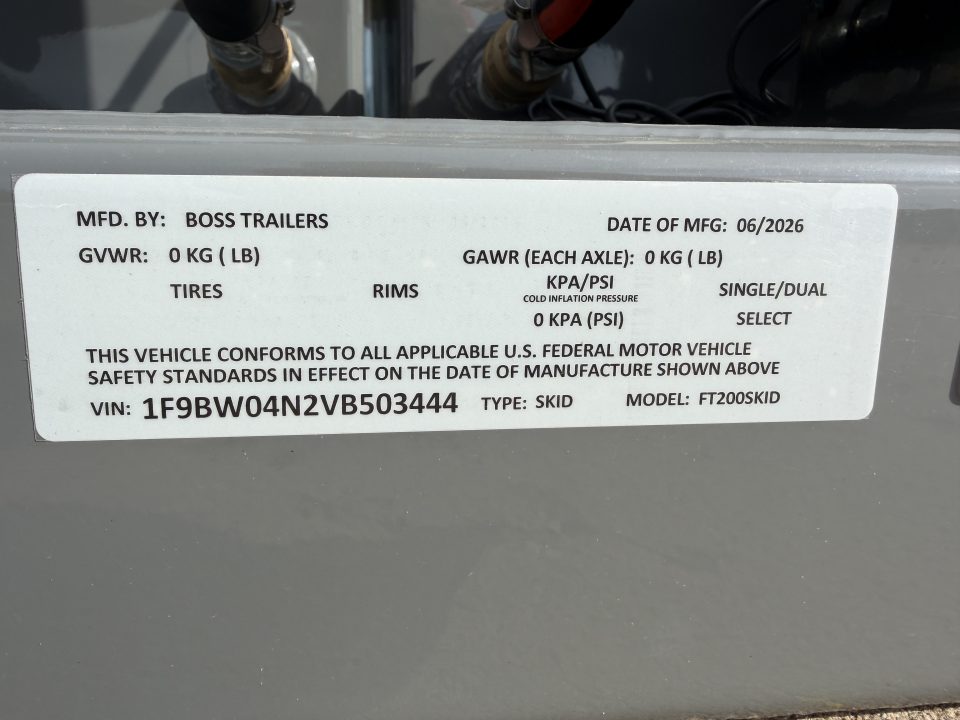 New #503444 2027 BOSS TRAILERS 200 GALLON MOBILE FUEL SKID