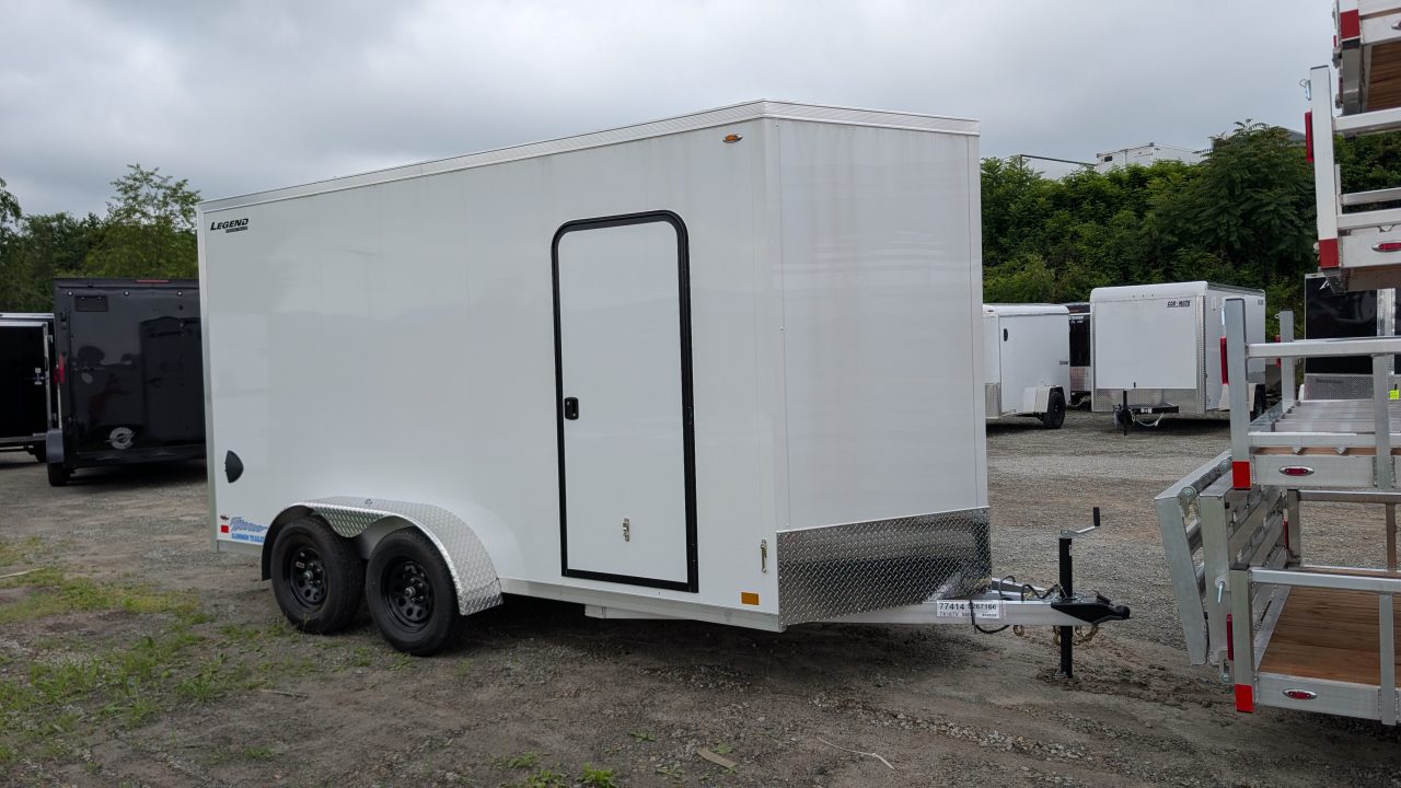 New 2027 Legend 7x14 + 2' V-Nose Aluminum Enclosed Cargo Trailer w/ Ramp Door
