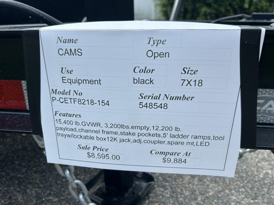 New 2027 Cam Superline 7X18 Heavy Duty 15,400 lb. GVWR Equipment Trailer