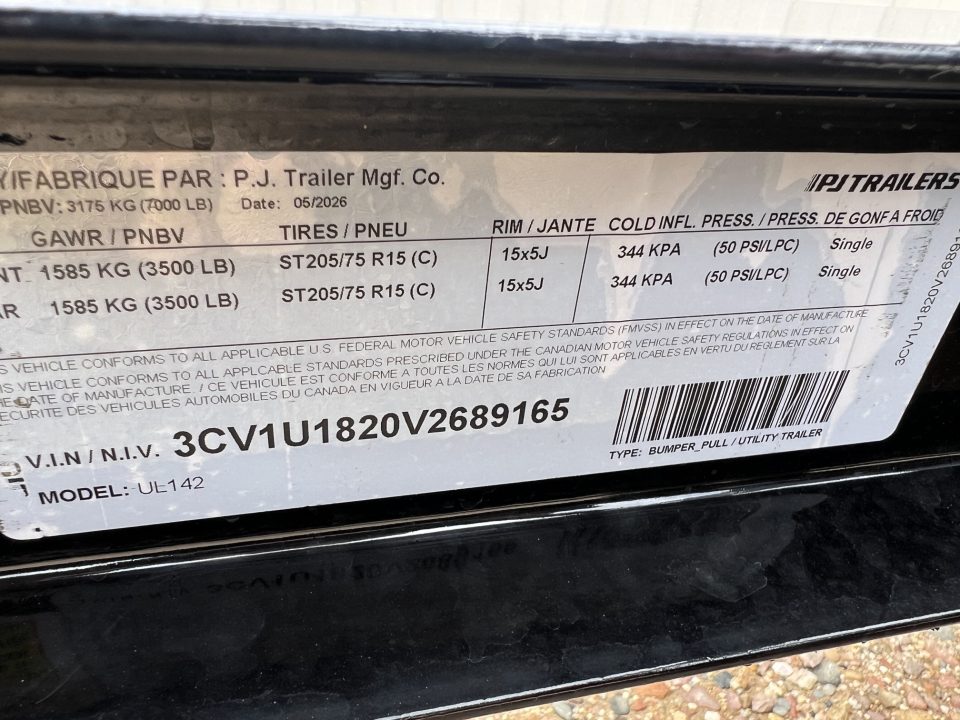 New 2027 PJ Trailers 14' Utility UL Utility Trailer