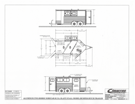 New 2027 Cimarron Trailers 2 Horse Slant Bumper Pull