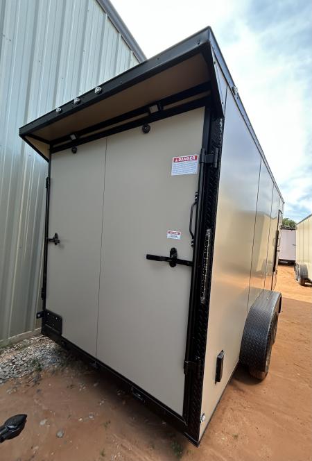 New 2026 Family Trailer 7x16 Tandem Axle Cargo / Enclosed Trailer-Screwlessw Exterior-Blackout Pkg-Rear Spoiler