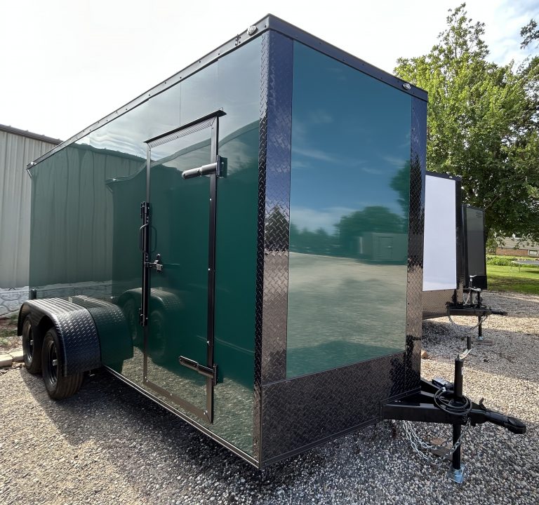 New 2026 Family Trailer 7x16 Tandem Axle Cargo / Enclosed Trailer-Screwless Exterior-Blackout Pkg-Rear Spoiler