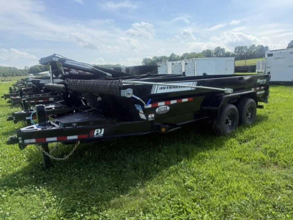 New 2026 PJ Trailers 83" x 16' DT Telescopic w/ Voyager Package Dump Trailer