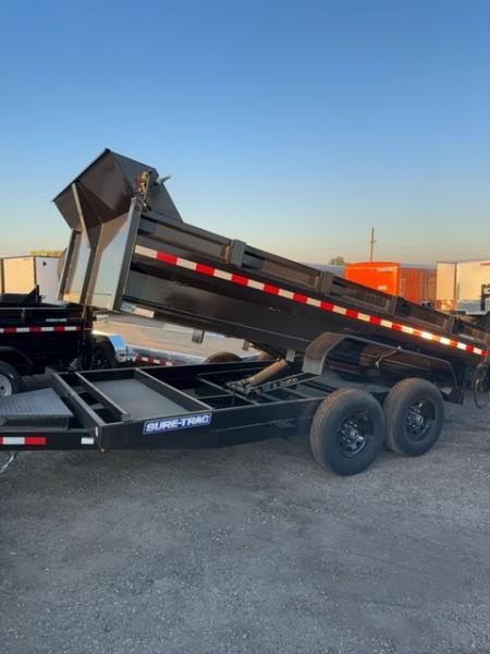 New 2025 Sure-Trac 7 x 14 HD Low Profile Dump Trailer, 14K Scissor Dump Trailer