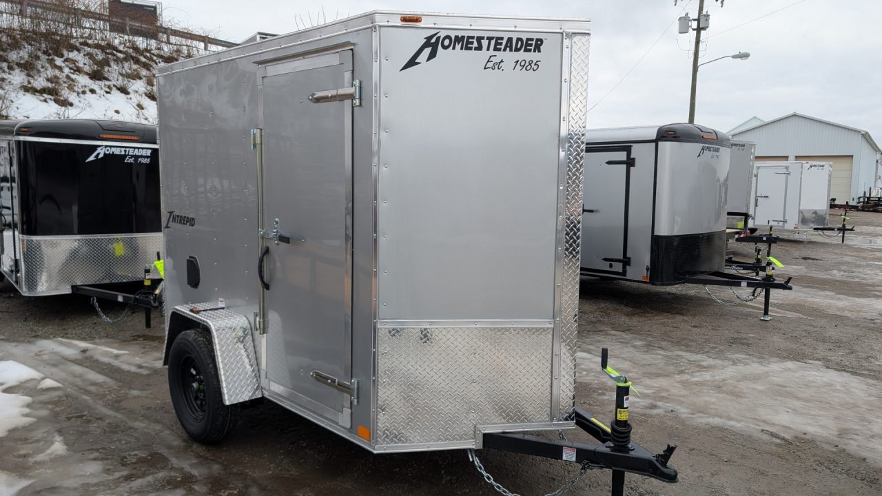 New 2027 Homesteader 5x8 Intrepid V-Nose Cargo Trailer w/ Double Barn Doors