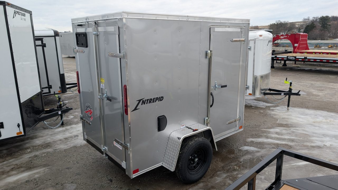 New 2027 Homesteader 5x8 Intrepid V-Nose Cargo Trailer w/ Double Barn Doors