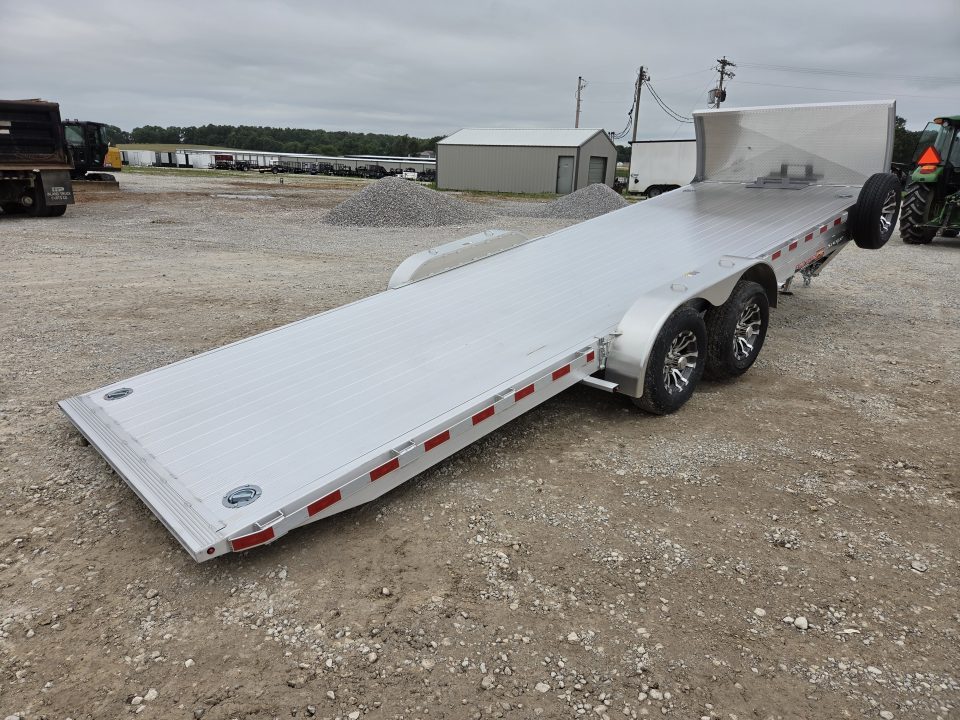 New 2026 H&H 82X24 TANDEM 10K ALUMINUM POWER TILT W/ROCK SHIELD WINCH PLATE & EXTRA TONGUE BOX